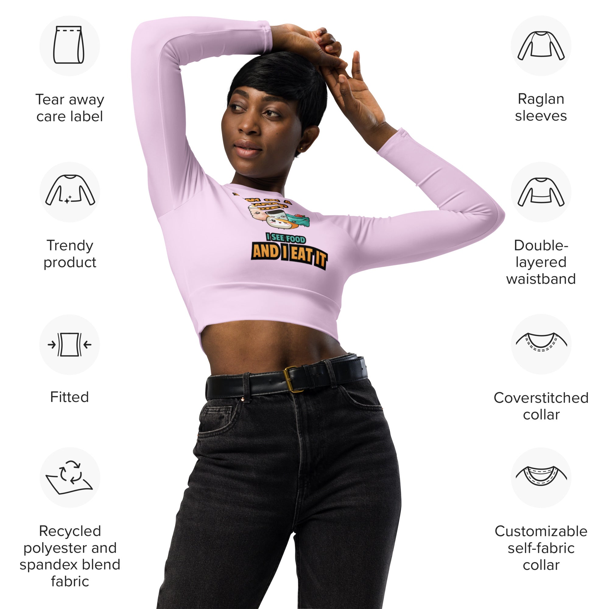 Long-sleeve crop top Seafood