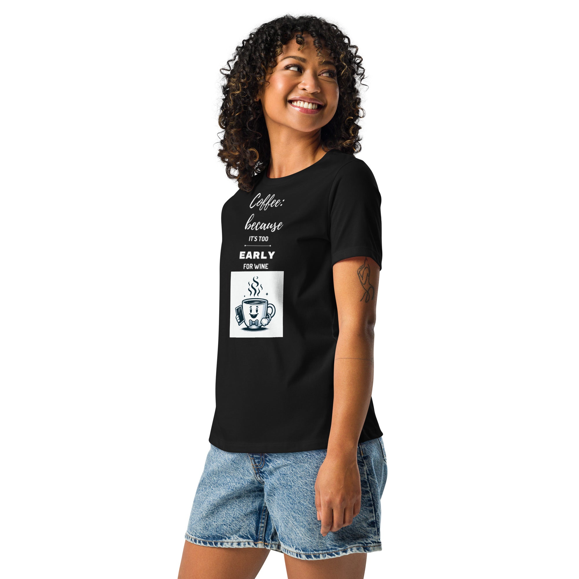 Women's Relaxed T-Shirt Coffee Wine