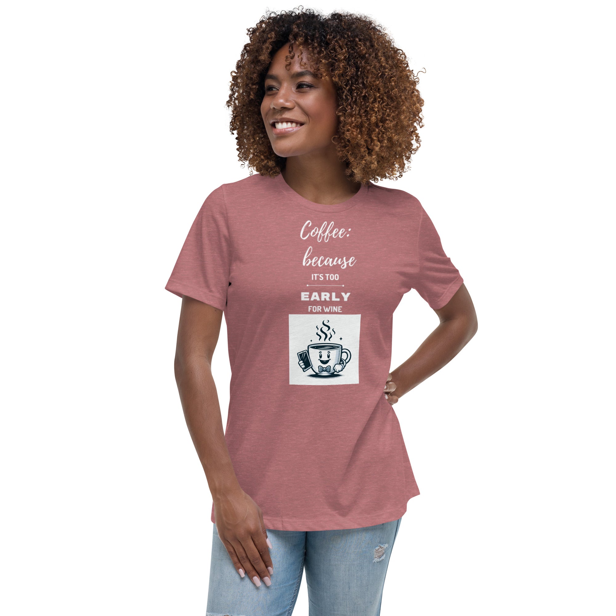 Women's Relaxed T-Shirt Coffee Wine