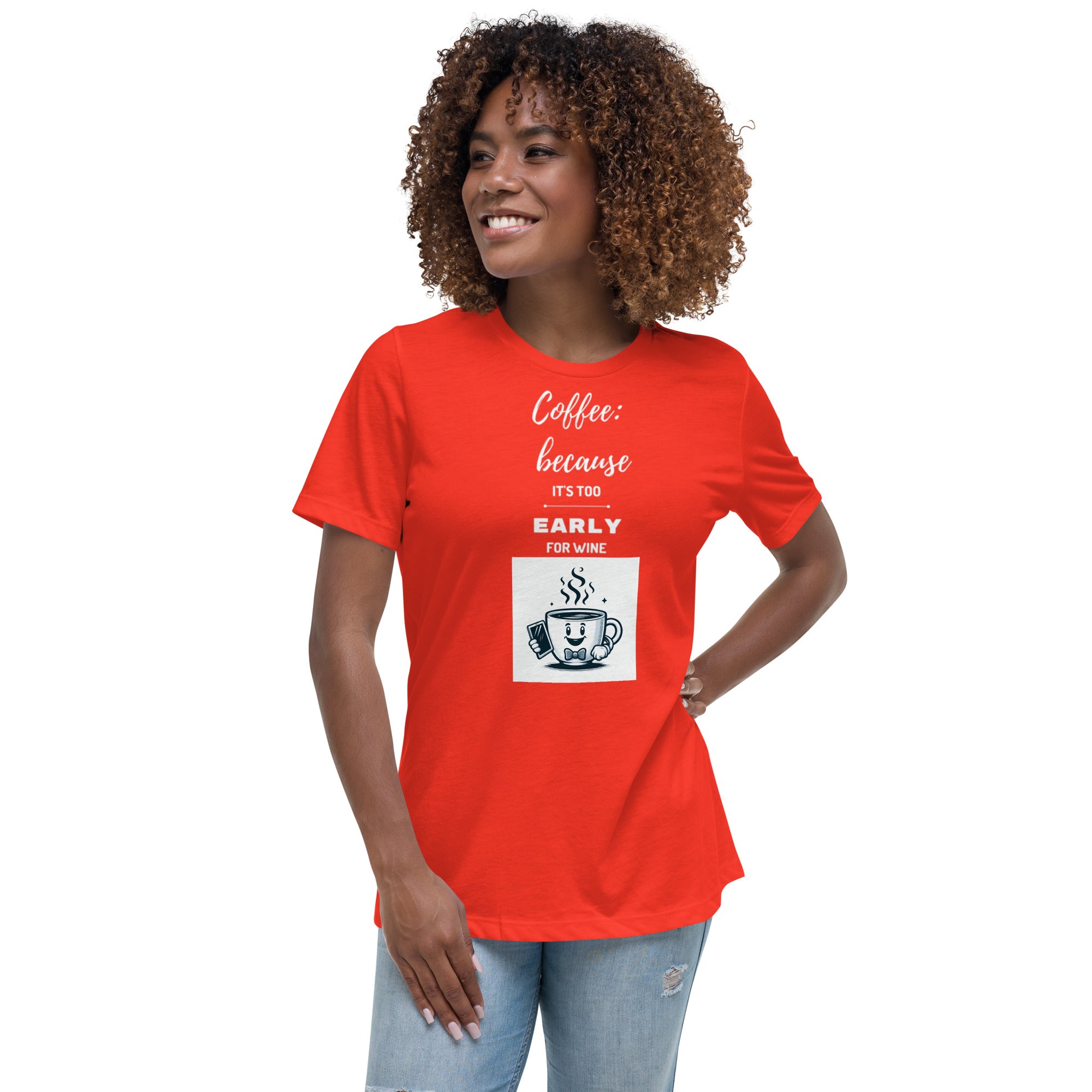 Women's Relaxed T-Shirt Coffee Wine