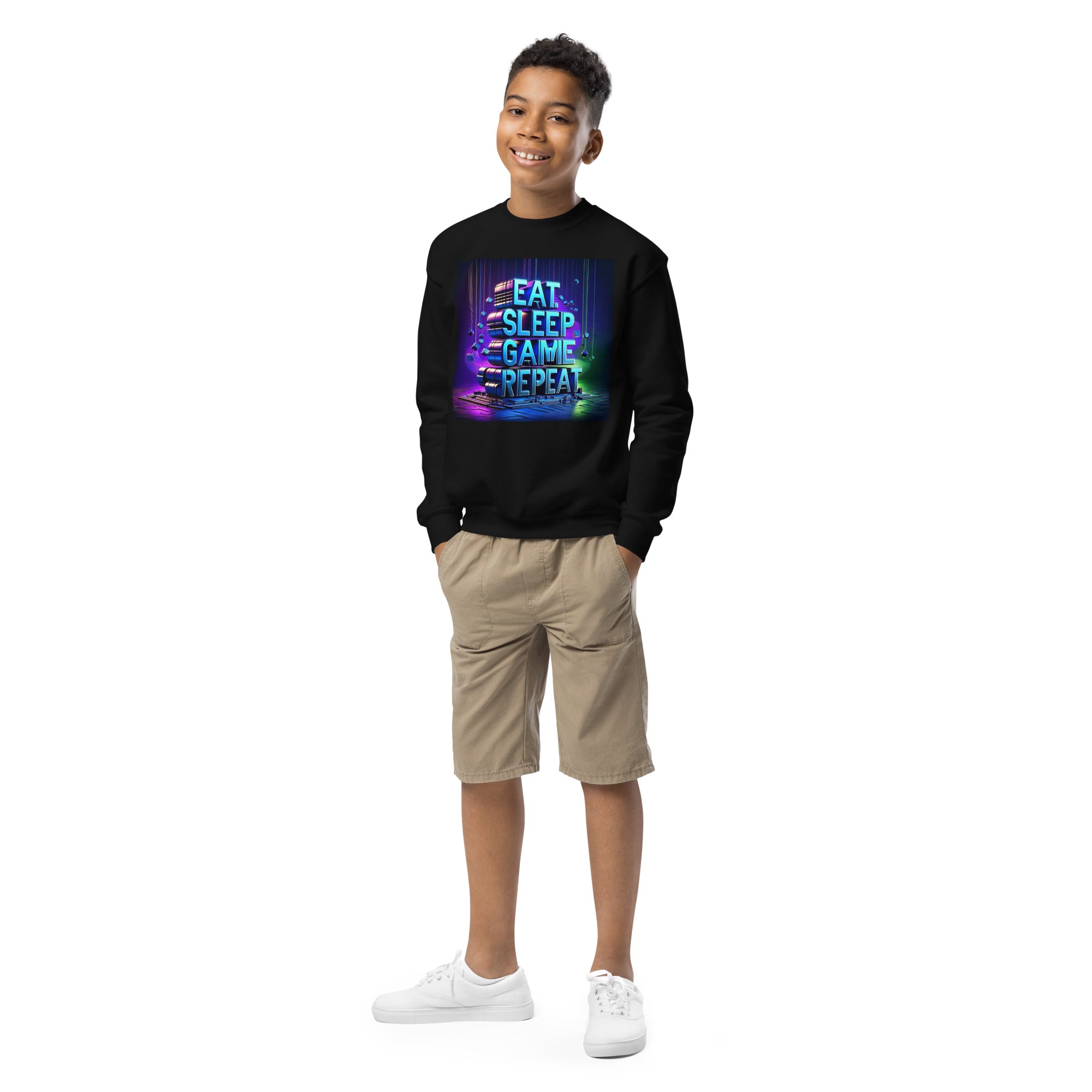 Youth crewneck sweatshirt Eat,Sleap