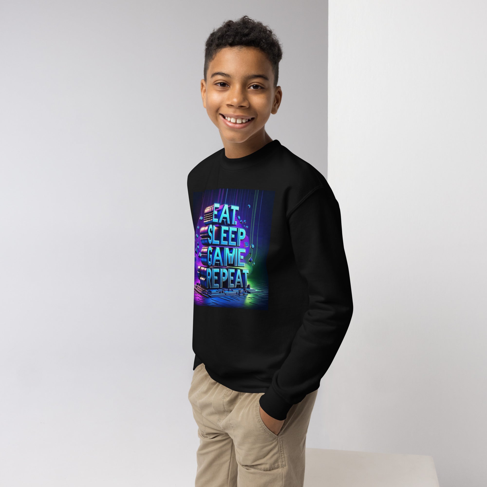 Youth crewneck sweatshirt Eat,Sleap