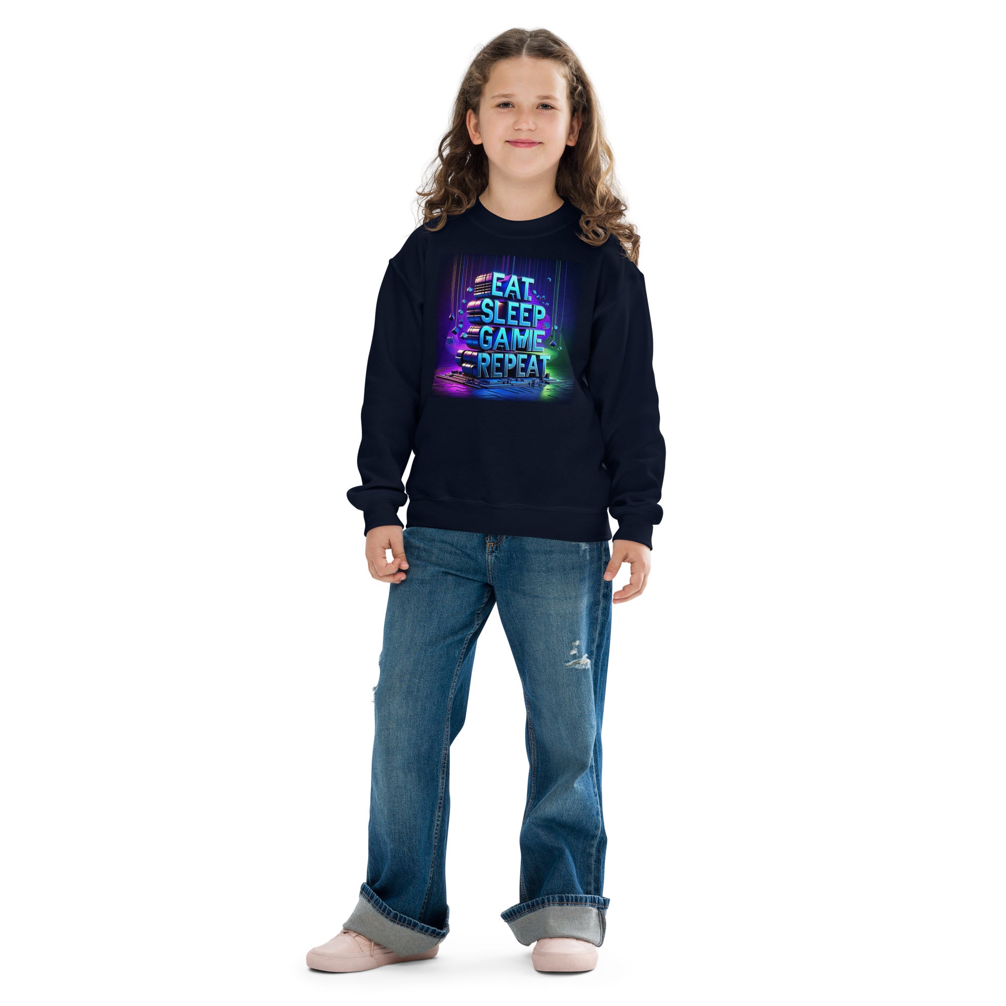 Youth crewneck sweatshirt Eat,Sleap